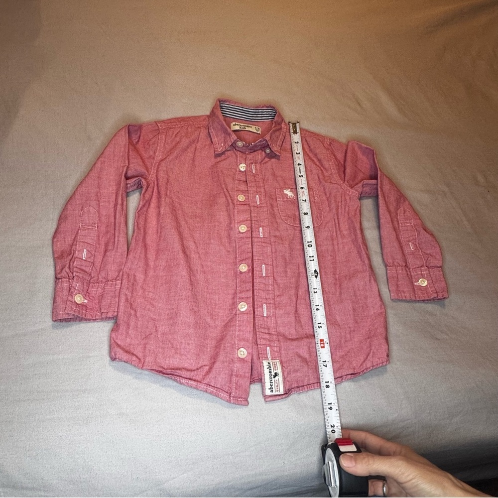 abercrombie kids Red Button-Down Shirt — Long Sleeve - Picture 3 of 8